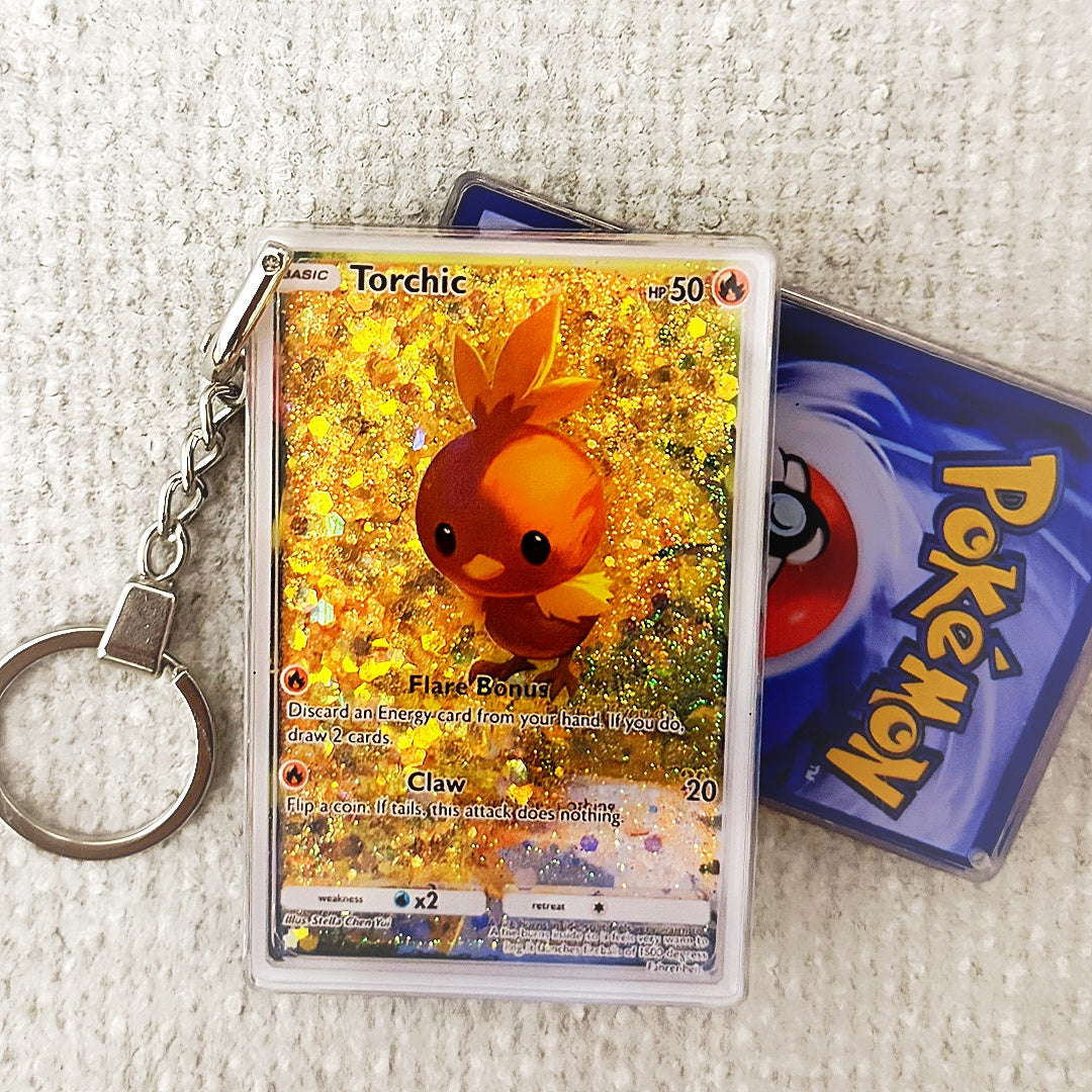 Torchic Card Quicksand Keychain