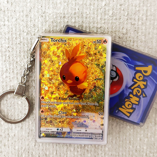 Torchic Card Quicksand Keychain