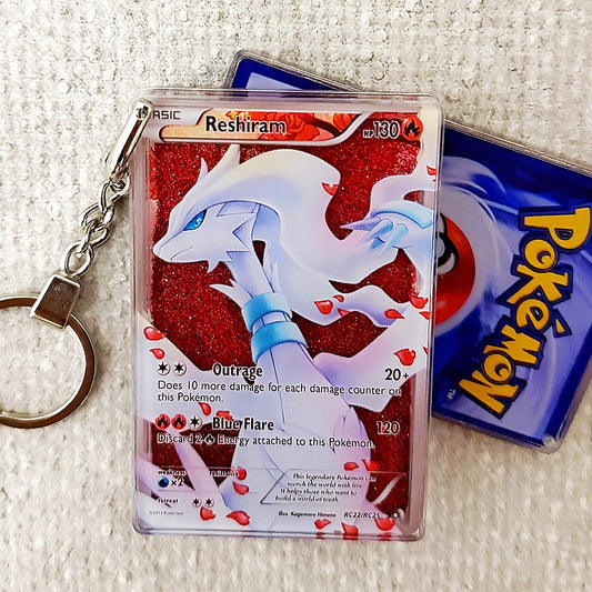 Reshiram Card Quicksand Keychain