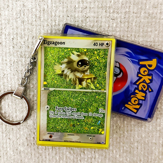 Zigzagoon Card Quicksand Keychain