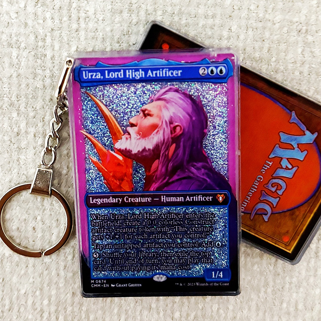Urza, Lord High Artificer Card Quicksand Keychain