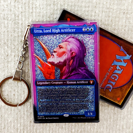 Urza, Lord High Artificer Card Quicksand Keychain