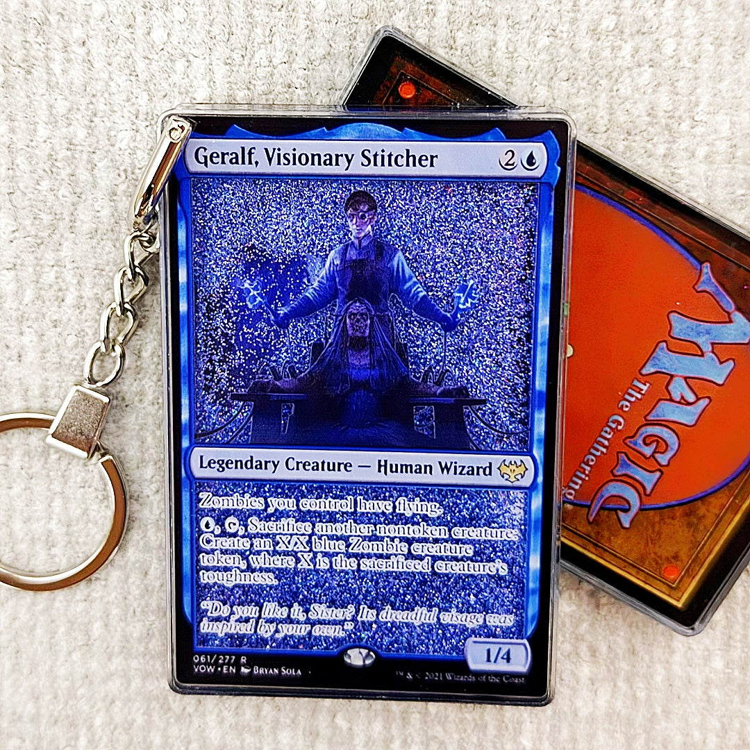 Geralf, Visionary Stitcher Card Quicksand Keychain