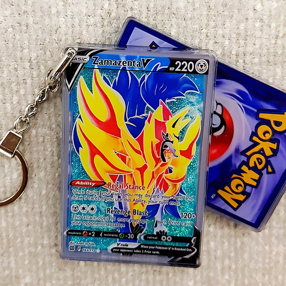 Zamazenta V Card Quicksand Keychain