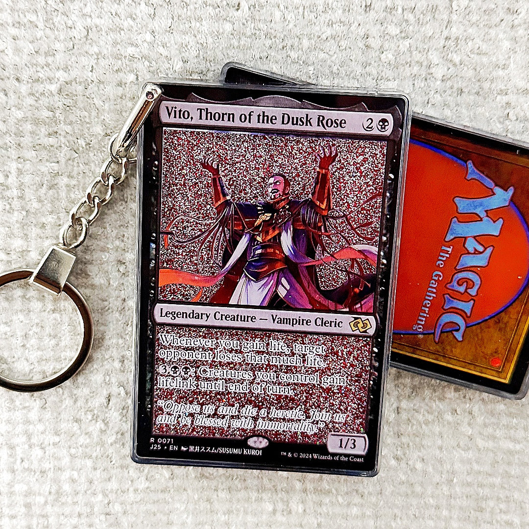 Vito, Thorn of the Dusk Rose Card Quicksand Keychain