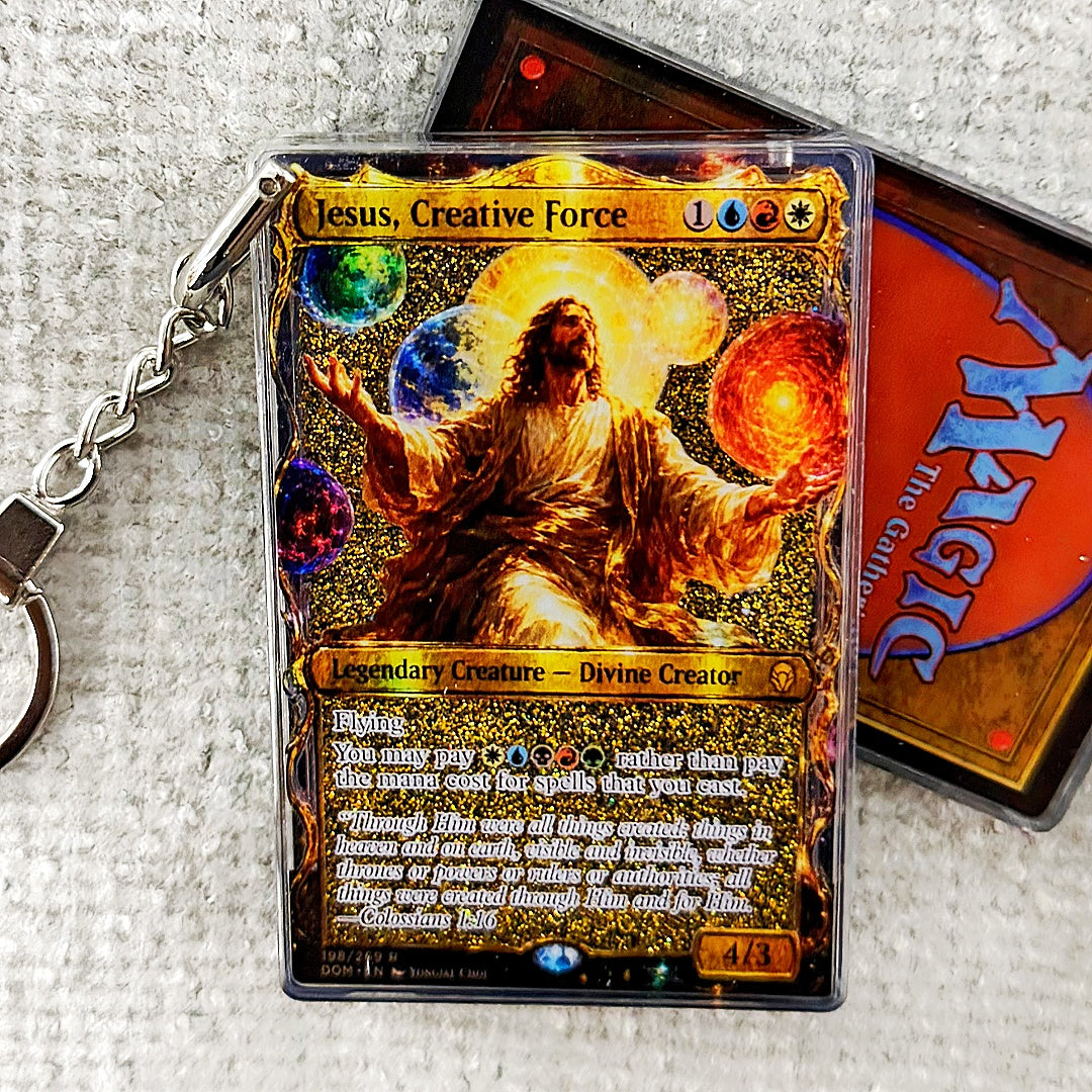 Jesus, Creative Force Card Quicksand Keychain