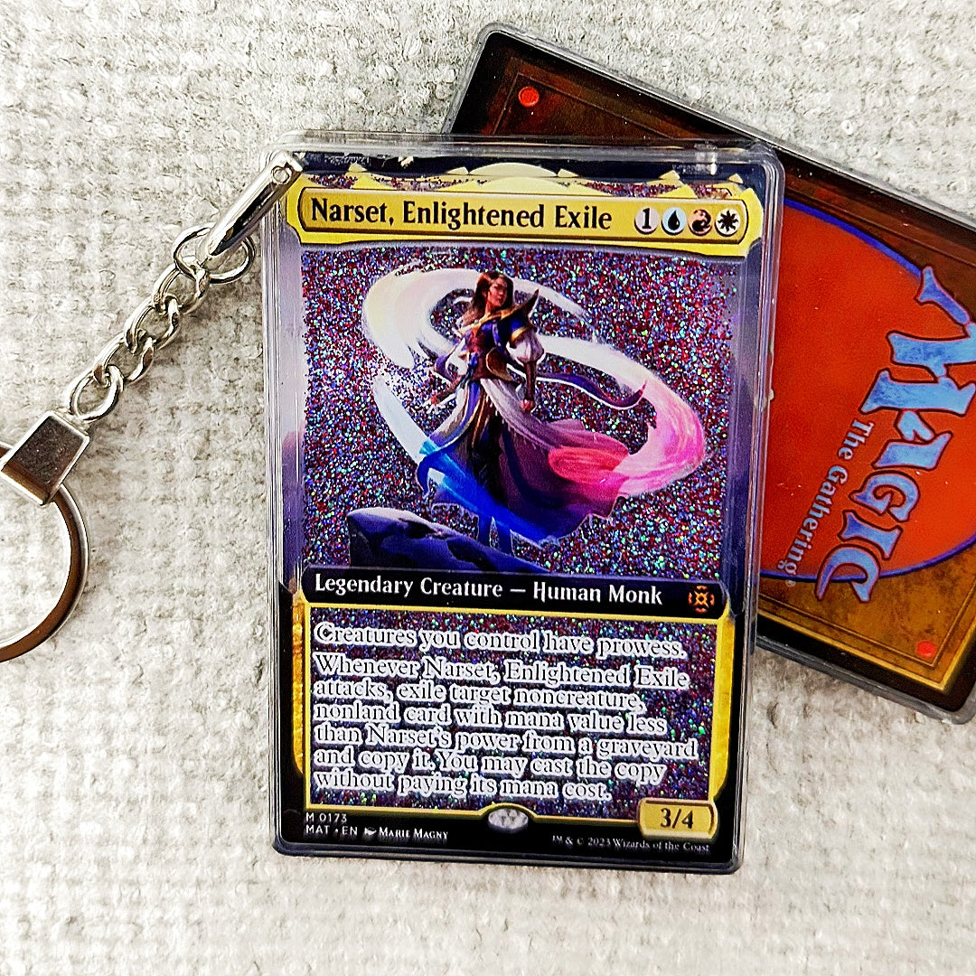 Narset, Enlightened Exile Card Quicksand Keychain