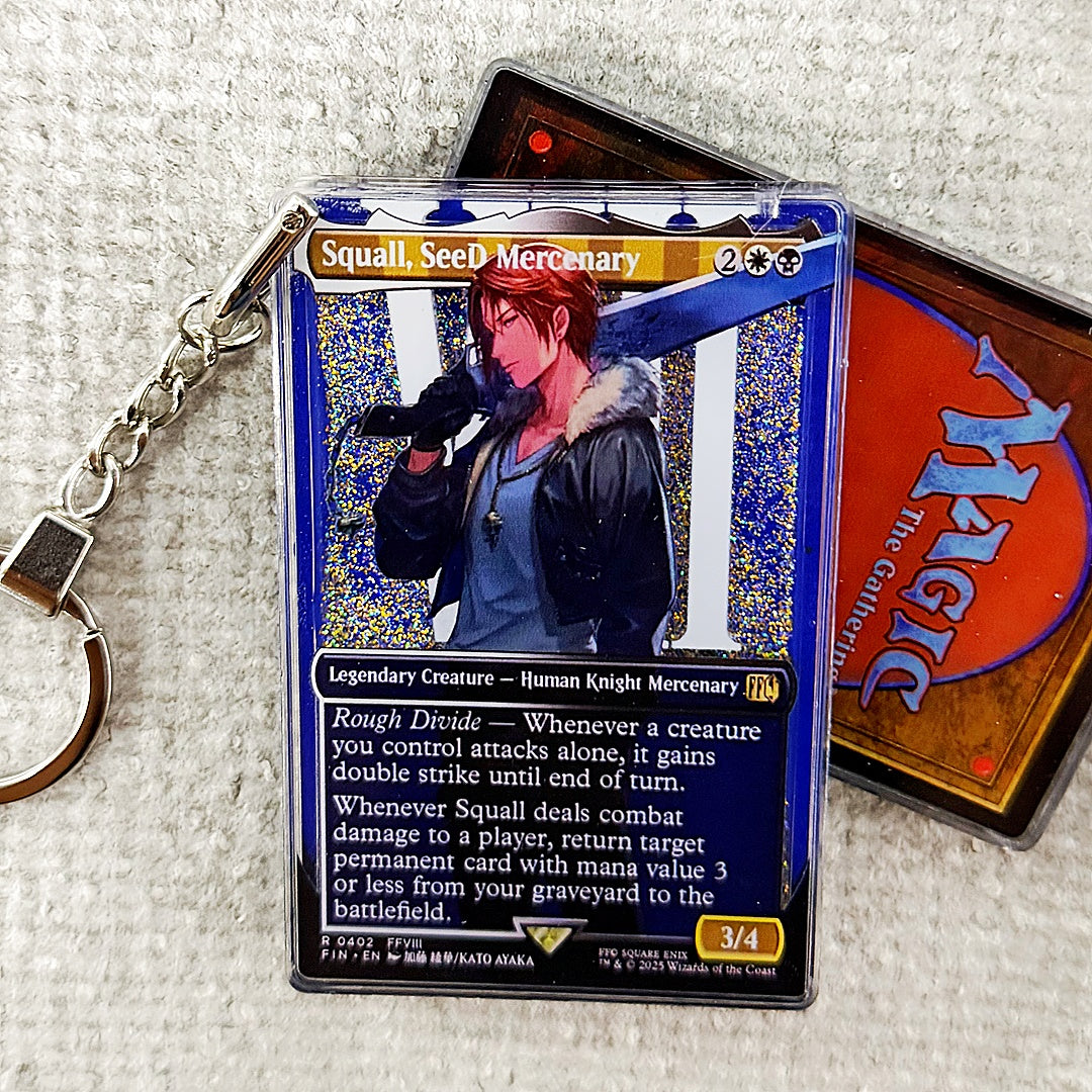 Squall, SeeD Mercenary Card Quicksand Keychain