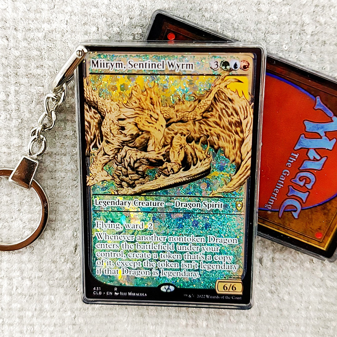 Miirym, Sentinel Wyrm Card Quicksand Keychain
