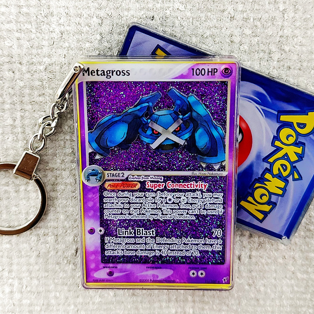 Metagross Card Quicksand Keychain