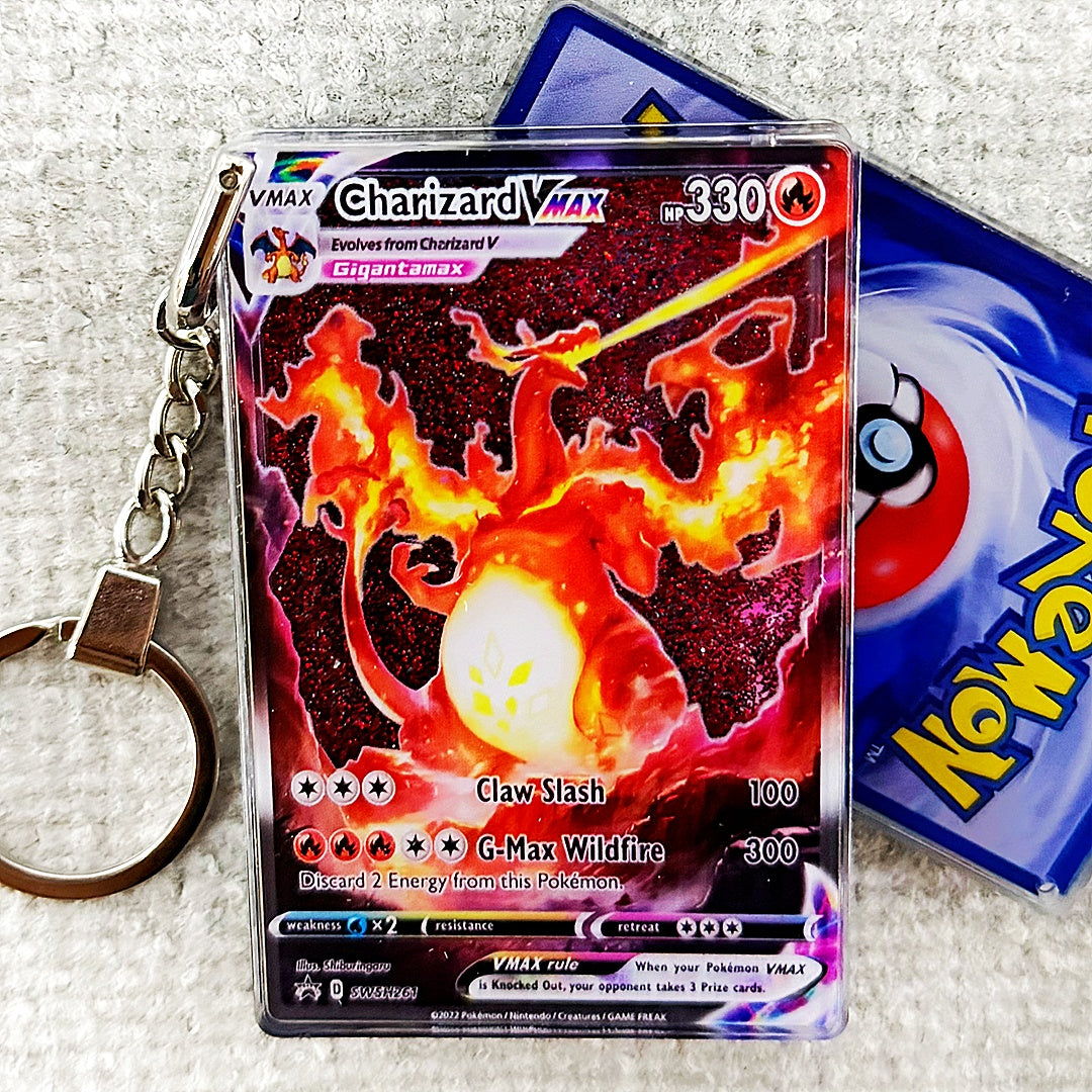 Charizard VMAX Card Quicksand Keychain