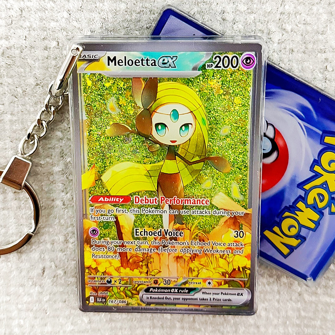 Meloetta EX Card Quicksand Keychain