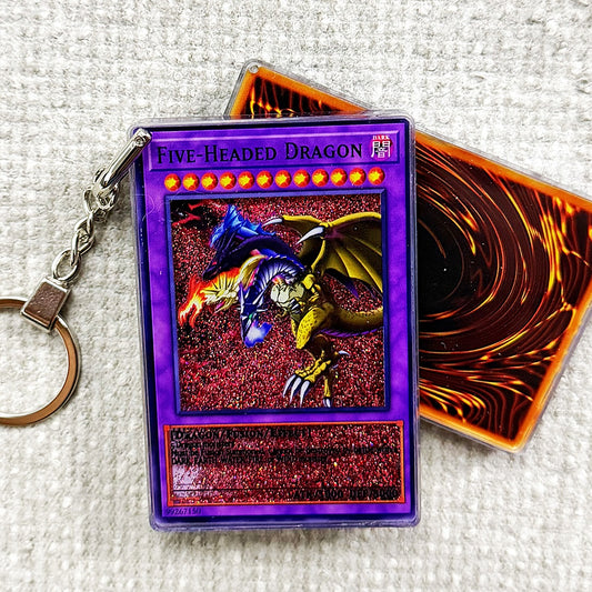 FIVE-HEADED DRAGON Card Quicksand Keychain
