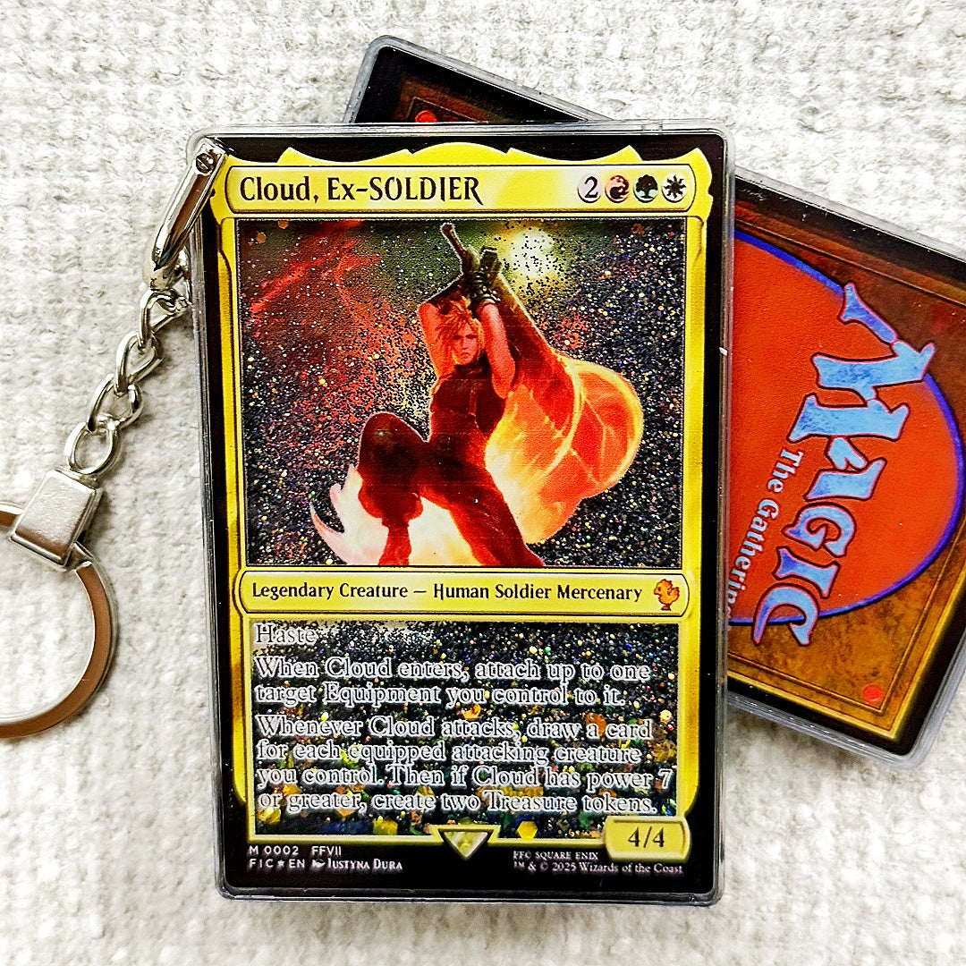 Cloud, Ex-SOLDIER Card Quicksand Keychain