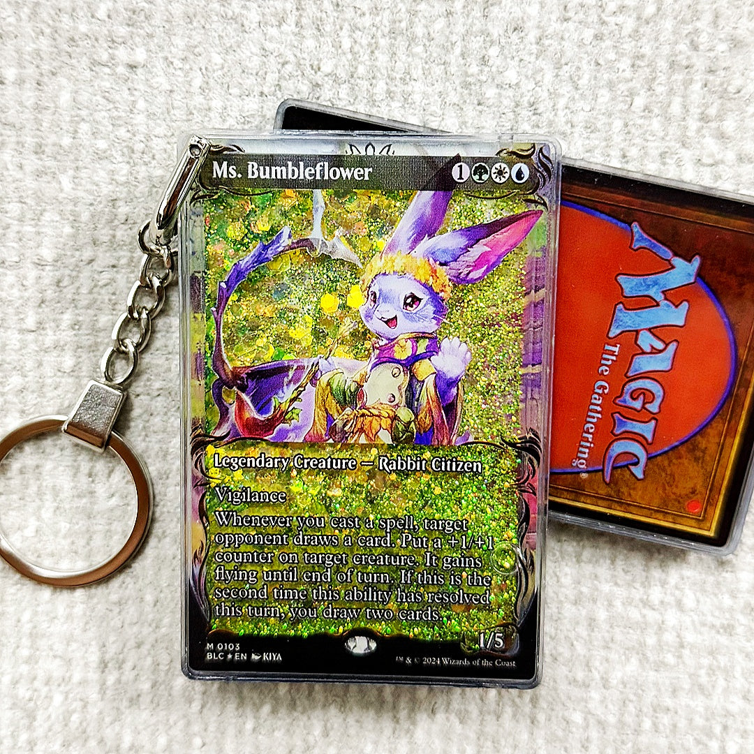 Ms. Bumbleflower Card Quicksand Keychain