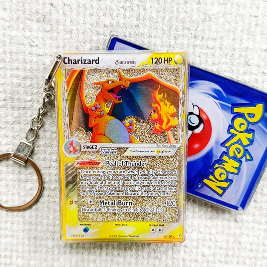 Charizard Card Quicksand Keychain