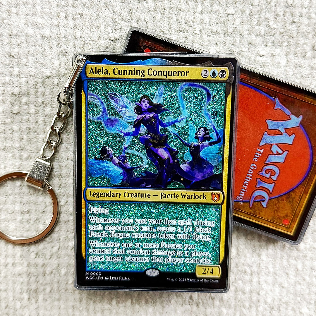 Alela, Cunning Conqueror Card Quicksand Keychain