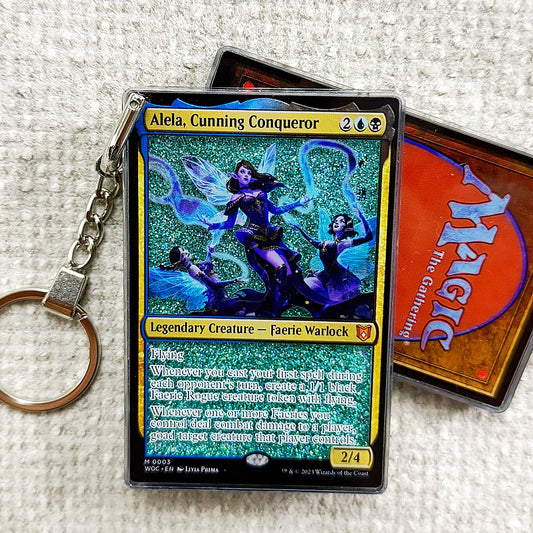 Alela, Cunning Conqueror Card Quicksand Keychain