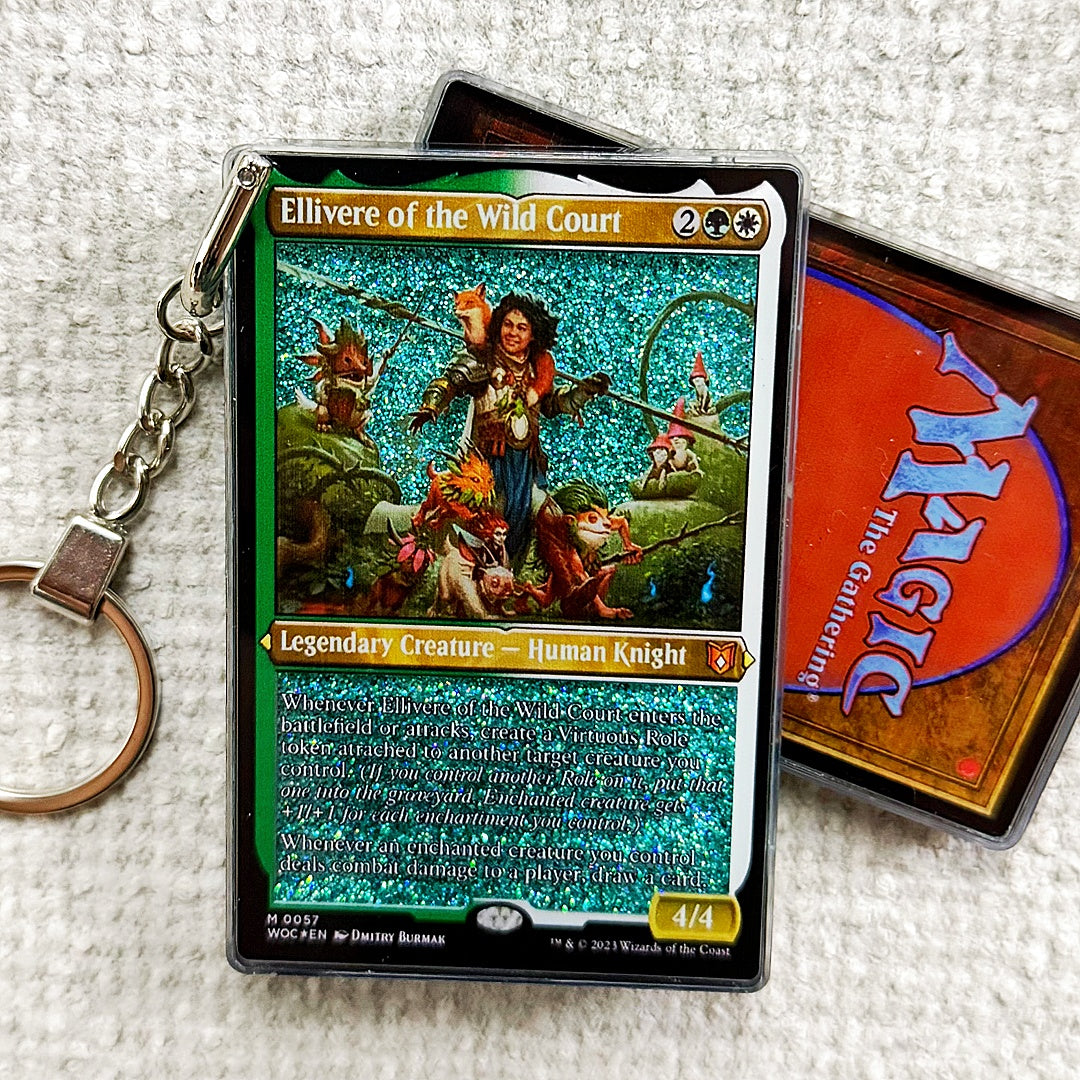 Ellivere of the Wild Court Card Quicksand Keychain