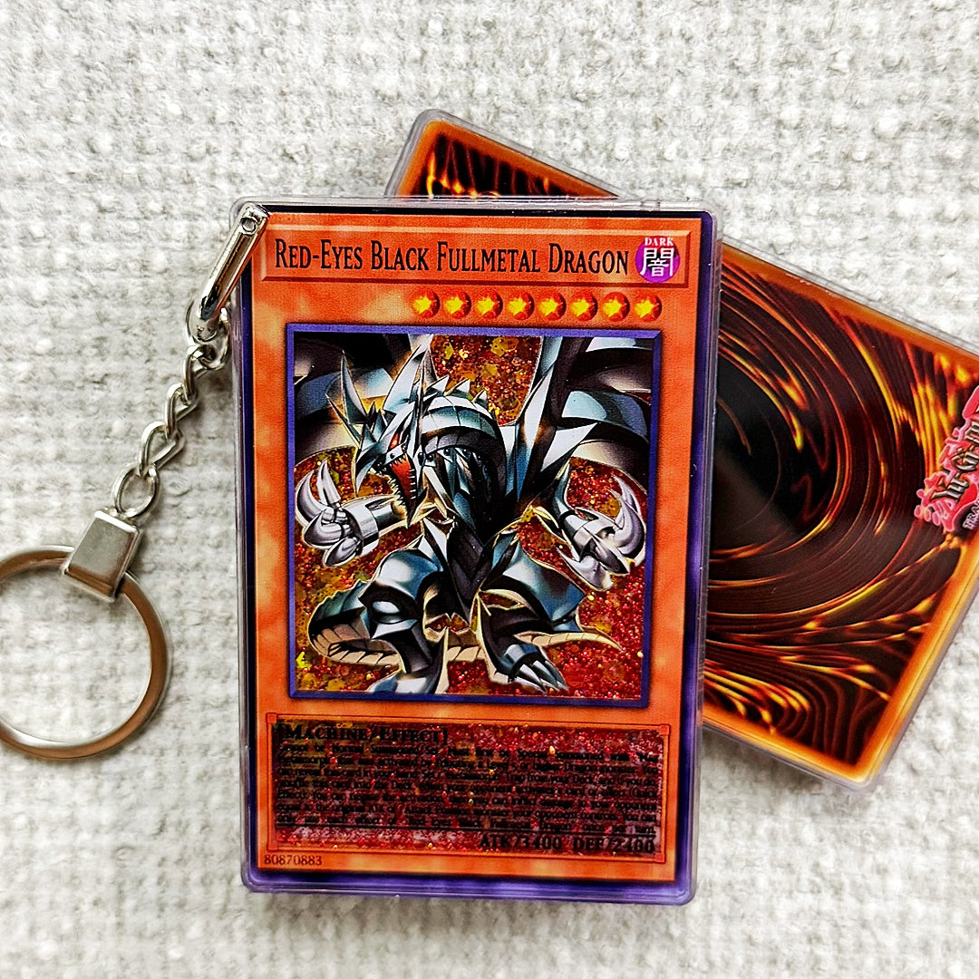 RED-EYES BLACK FULLMETAL DRAGON Card Quicksand Keychain