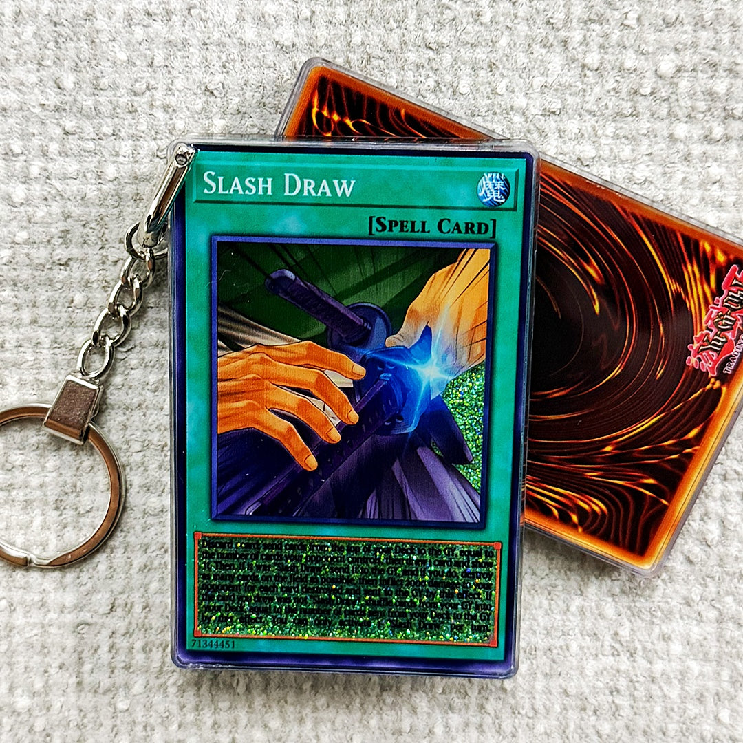 SLASH DRAW Card Quicksand Keychain