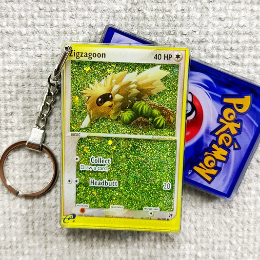 Zigzagoon Card Quicksand Keychain