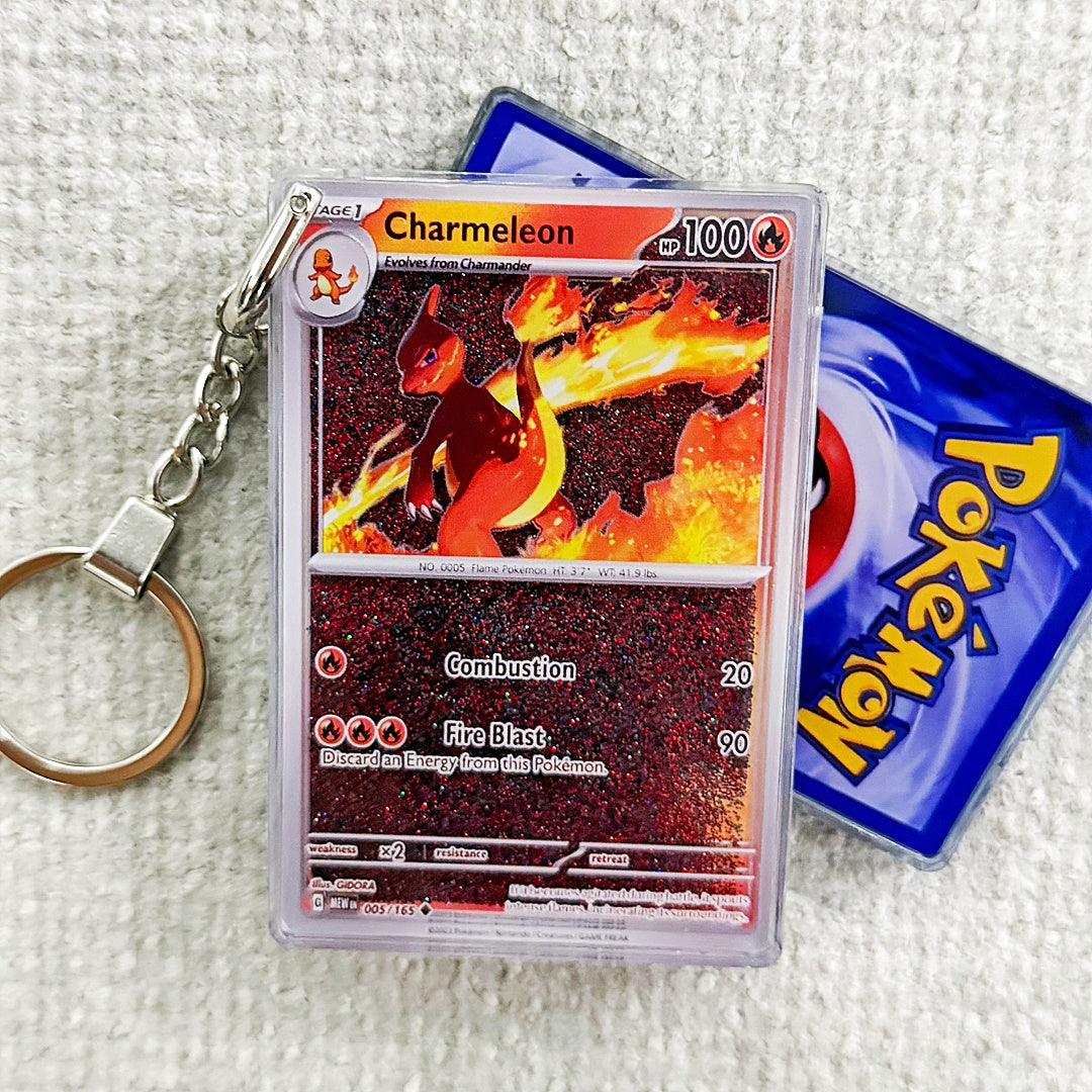 Charmeleon Card Quicksand Keychain