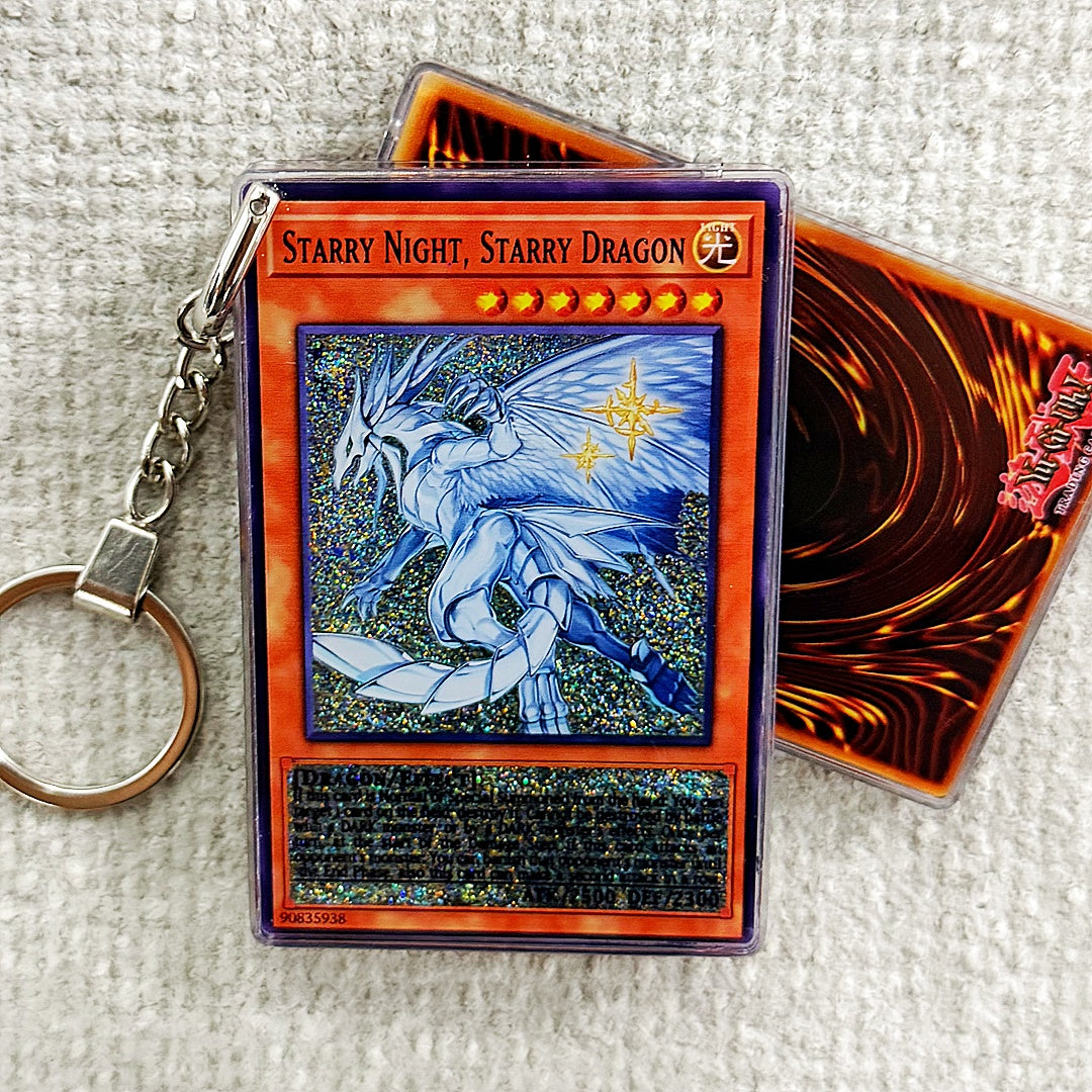 STARRY NIGHT STARRY DRAGON Card Quicksand Keychain