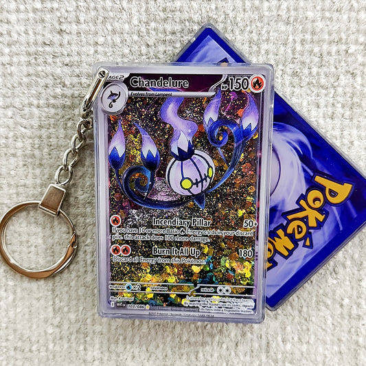 Chandelure Card Quicksand Keychain