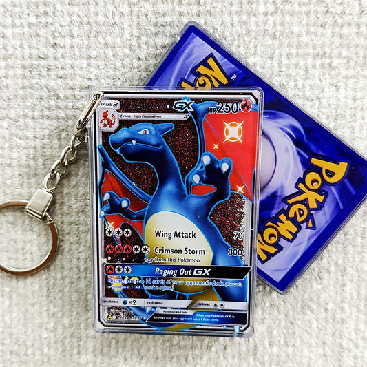 Charizard GX Card Quicksand Keychain