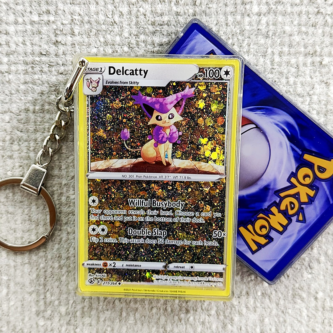 Delcatty Card Quicksand Keychain