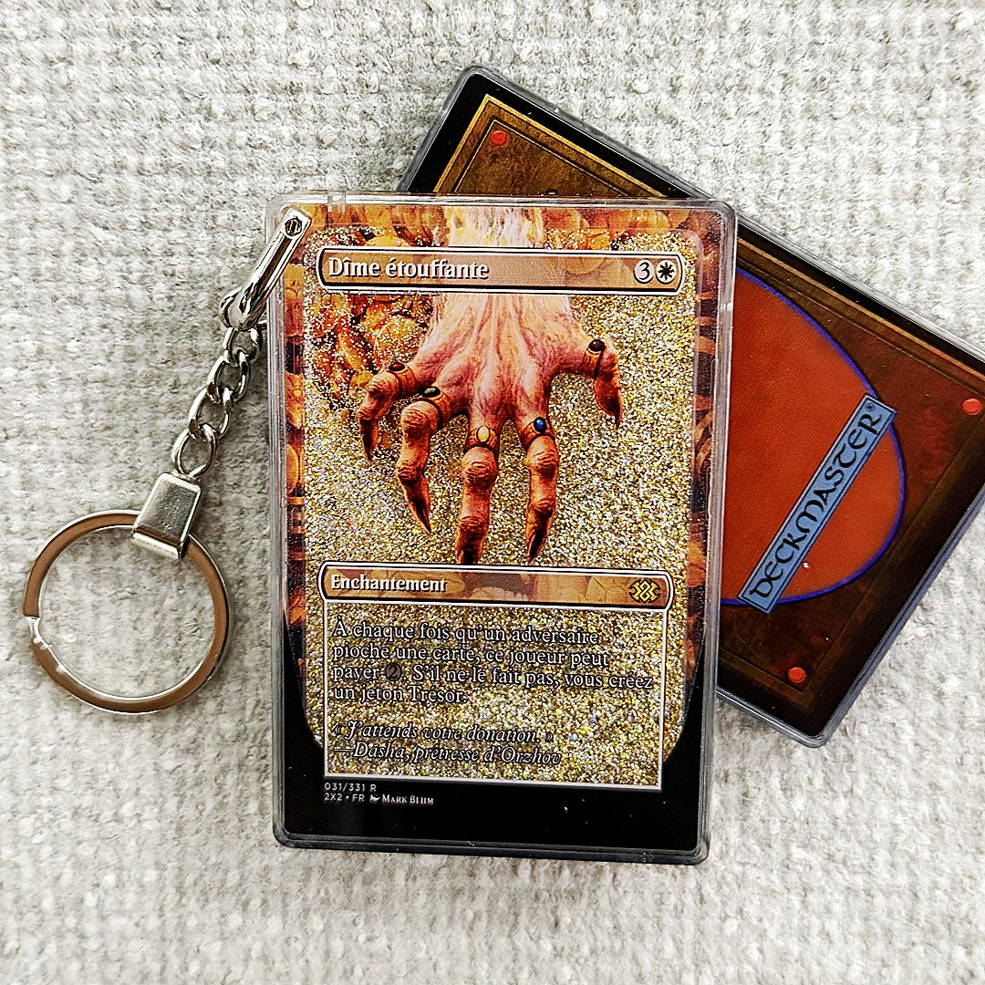 Dîme étouffante Card Quicksand Keychain