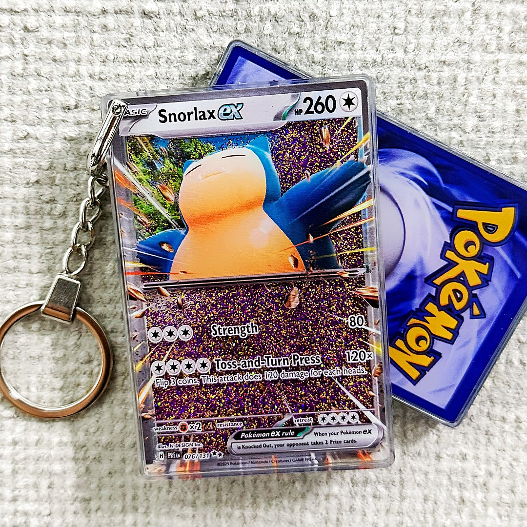 Snorlax EX Card Quicksand Keychain
