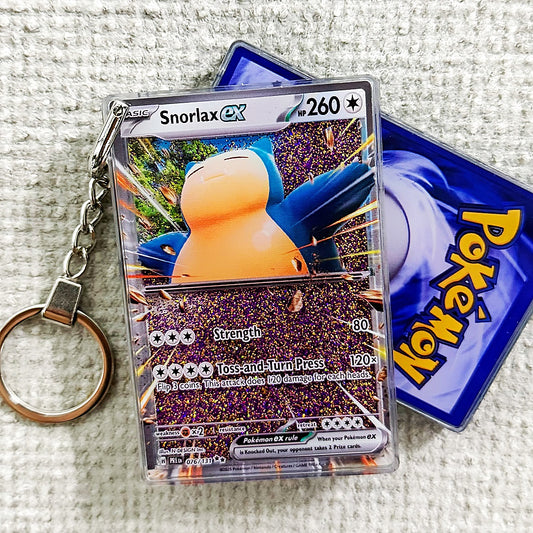 Snorlax EX Card Quicksand Keychain