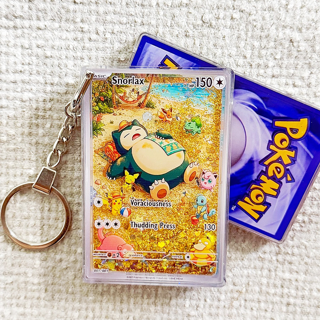 Snorlax Card Quicksand Keychain