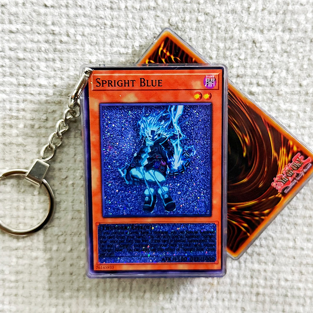 SPRIGHT BLUE Card Quicksand Keychain