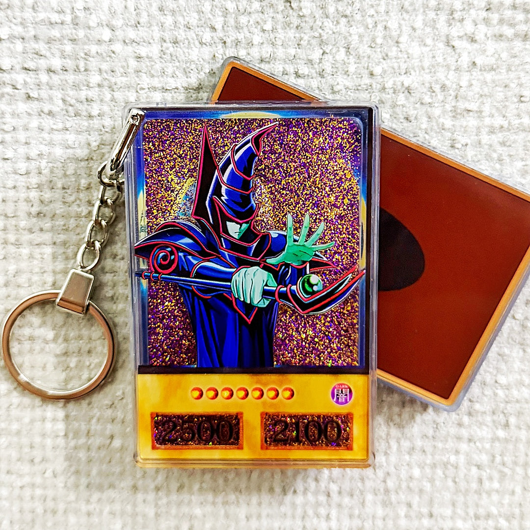 Dark Magician Yu-Gi-Oh! Anime Style Card Quicksand Keychain