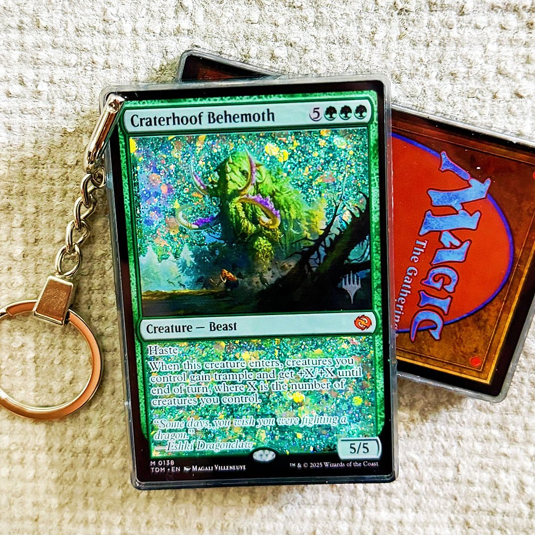 Craterhoof Behemoth Card Quicksand Keychain