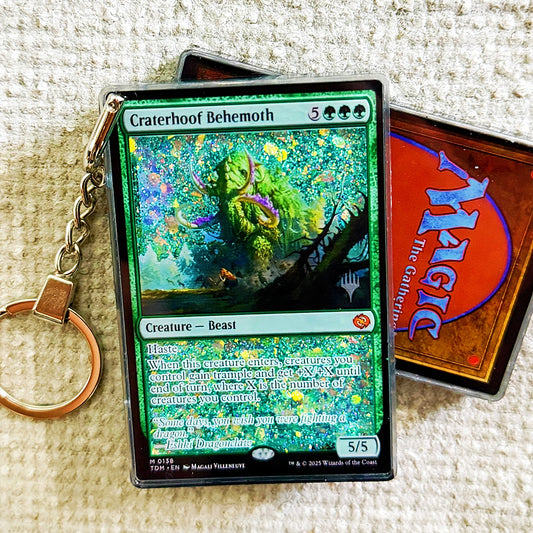 Craterhoof Behemoth Card Quicksand Keychain