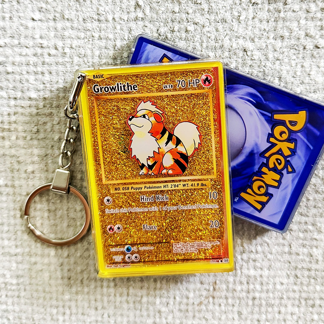 Growlithe Card Quicksand Keychain