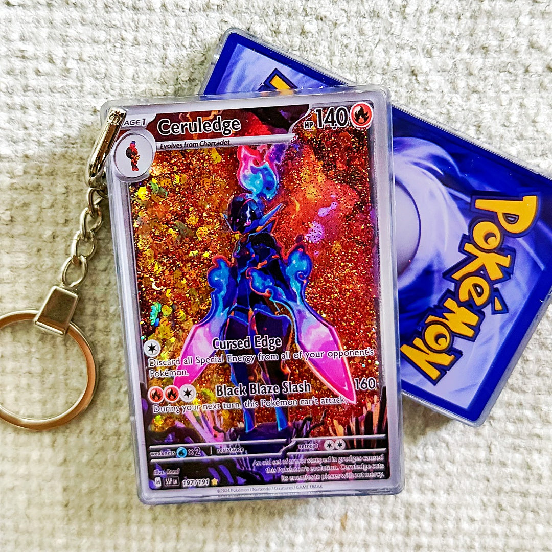 Ceruledge Card Quicksand Keychain