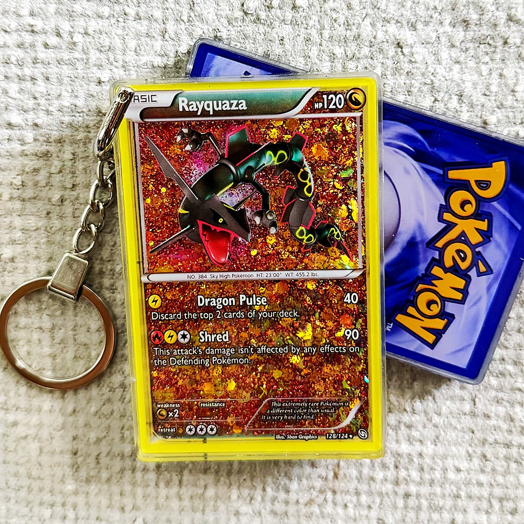 Rayquaza Card Quicksand Keychain