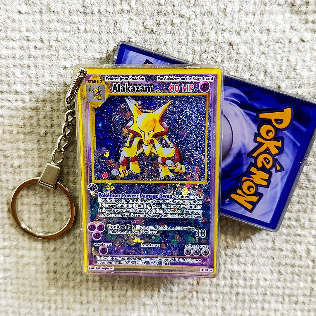 Alakazam Card Quicksand Keychain
