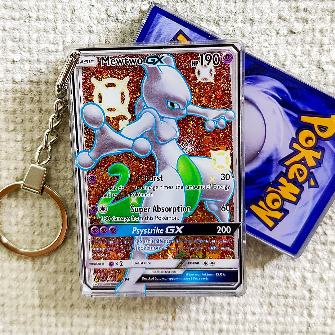 Mewtwo GX Card Quicksand Keychain