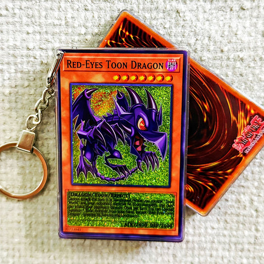 RED-EYES TOON DRAGON Card Quicksand Keychain