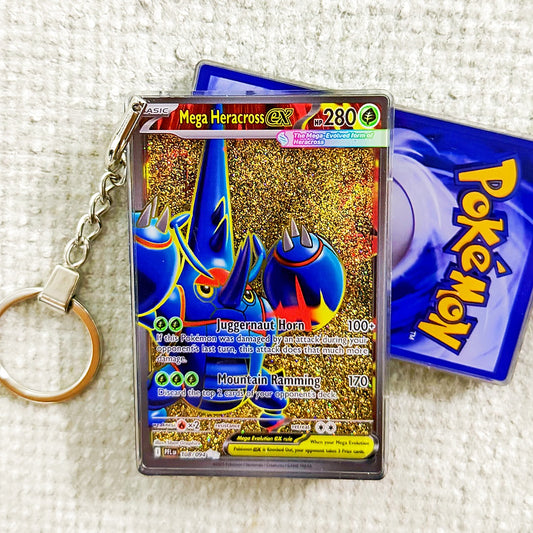 Mega Heracross EX Card Quicksand Keychain