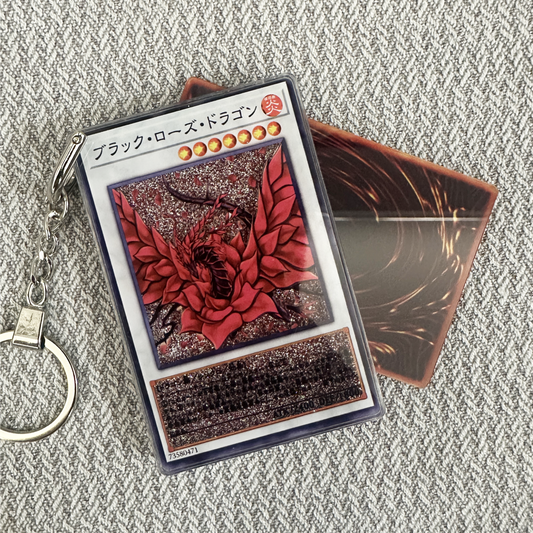 Black Rose Dragon-Japanese Version Card Quicksand Keychain