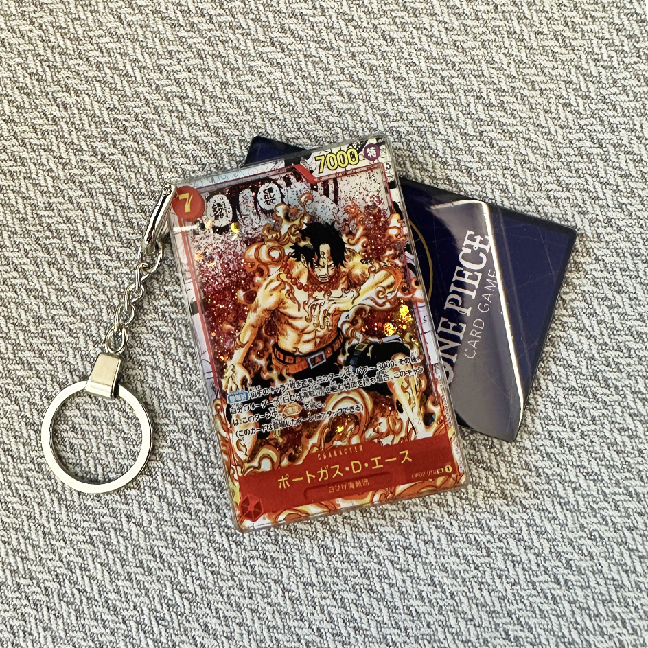 Portgas·D· Ace Japanese Version Comic Background Card Quicksand Keychain