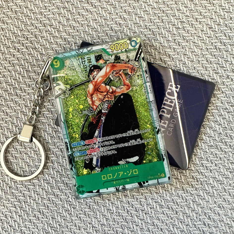 Zoro Japanese Version Comic Background Card Quicksand Keychain
