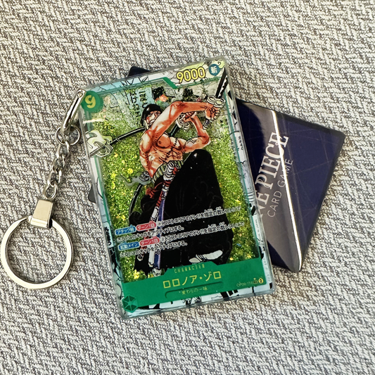 Zoro Japanese Version Comic Background Card Quicksand Keychain